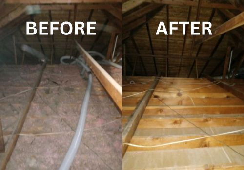 Before/After Attic Insulation Removal
